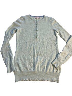 Vineyard Vines Women's mint green  Cashmere Sweater M Button-Front Whale Logo